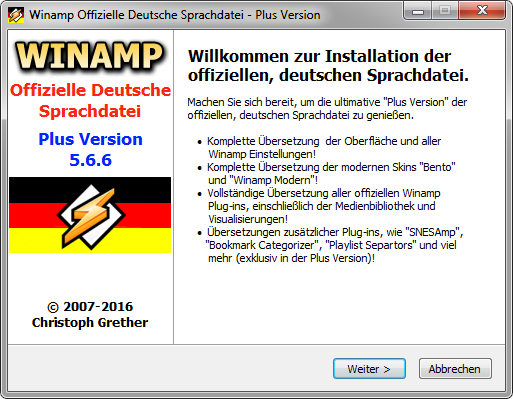 Winamp Deutsche Sprachdatei